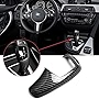 Xotic Tech Gear Shift Knob Cap Cover Trim, Carbon Fiber Pattern, Compatible with BMW 1 2 3 4 5 6 Series X3 X4 X5 X6 F30 F20 F21 F22 F10 (Standard Basic Shifter Style)