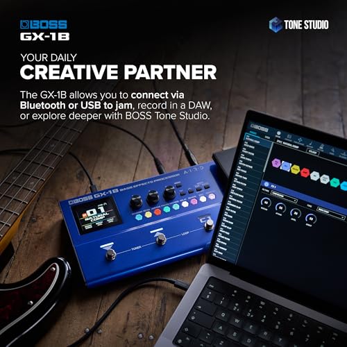 BOSS GX-1B | Ultra-Portable Bass Effects Processor | Packed with Iconic Amps & Effects | Premium AIRD Sound Engine | Ideal for Beginner Bassists | Bluetooth Connectivity | Flexible Power Options - Thumbnail 6