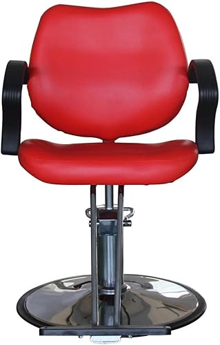 Funnylife - Silla de peluquería con base redonda roja, bomba hidráulica, equipo de belleza