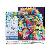 Peinture par Numéro Figured'Art avec Cadre - Peinture Elephant - Kit de Loisir Créatif DIY