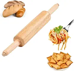 Rolo de Massa de Madeira 43cm Tradicional para Abrir Massas de Pão, Pizza, Pastel e Confeitaria