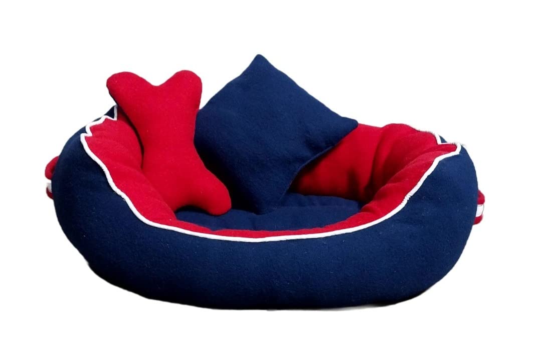 Pet Smile Gorgeous Dog Bed and Cat Bed Ultra Soft Reversible Bed | Red and Blue Colour with 2 Pillows (XXL) (B0BYJVWNLV) Amazon Price History, Amazon Price Tracker