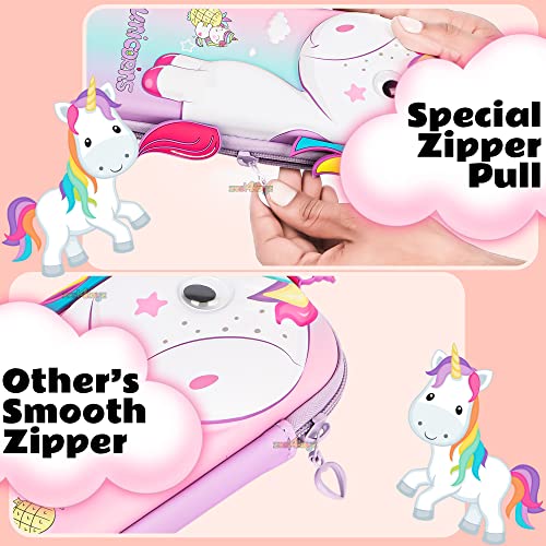 Image of Zest 4 Toyz Unicorn Pouch for Girls Pencil Box 3D Cute Pencil Pouch School Supplies Stationary Items Pencil Case Multi-Purpose Stationery Organizer Gifts Birthday (Pack of 1) Random Color