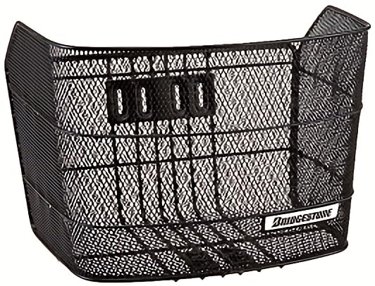 Bridgestone F761013BL BK-WDNA2 Bicycle Basket, Wide D-Type, Mesh Basket, Black
