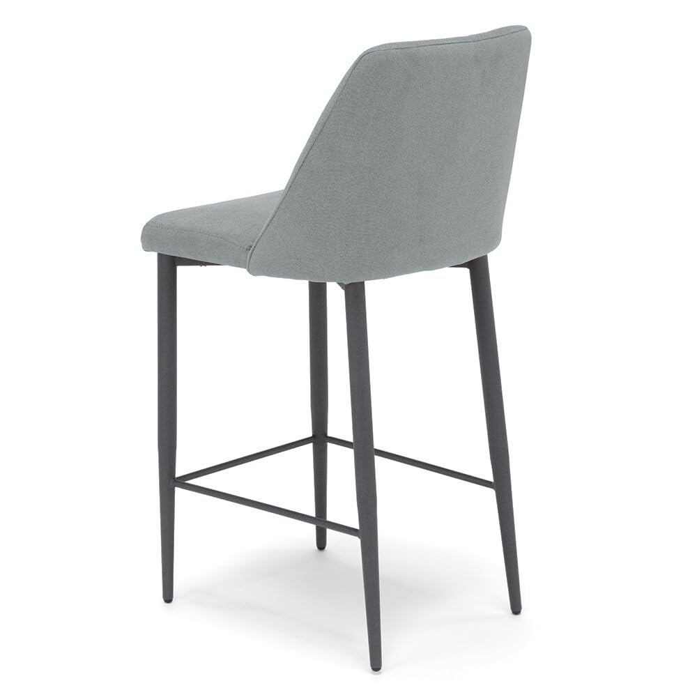 REDÒKASA Sgabello Imbottito ALEXIA MADE IN ITALY, H63 per sala da pranzo, cucina e soggiorno, gambe robuste in metallo effetto ghisa, rivestito con tessuto antimacchia idrorepellente (3, Grigio)