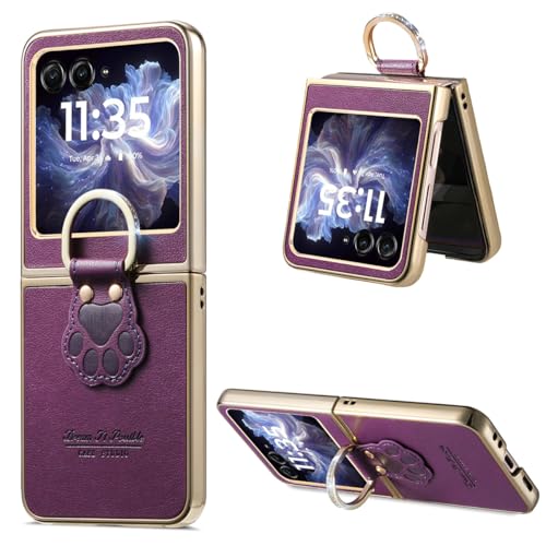 MOJIA Motorola razr 70 / razr 60 / razr 50 Case, etui z klapką z uchwytem na pierścień, stylowy i przenośny design, prezent dla kobiet i dziewcząt. fioletowy