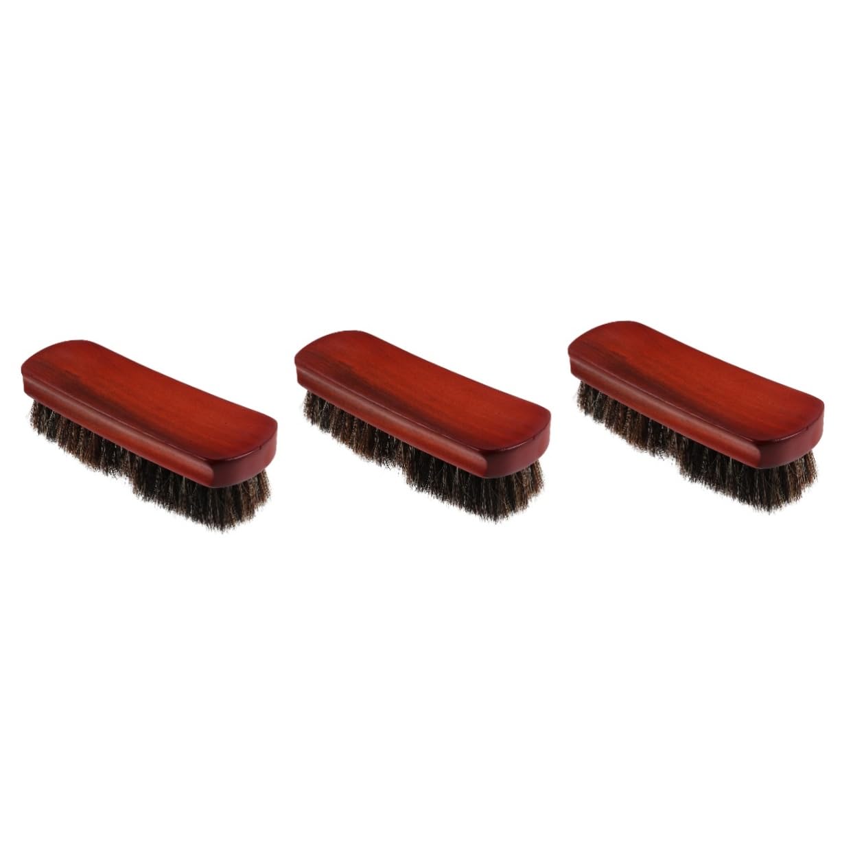 VALICLUD 3piezas Cepillo De Limpieza De Zapatos De Madera Cerdas De Crin De Caballo Herramienta Práctica para Pulido para Calzado y Accesorios