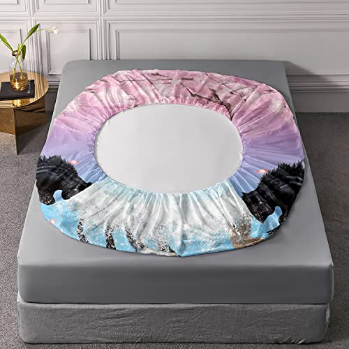 Xynhml Kids Horse Sheet Set Galloping Horse Printed Fitted Sheet 3Pc Cherry Blossoms Petal Bedding Set 3D Wild Animal Bed Cover For Kids Boys Girls thumb #4