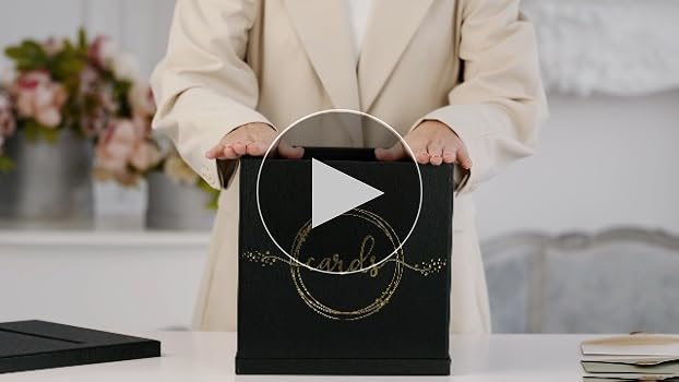 Amazon.com: Black & Gold Card Box, Large 10” Gift Card