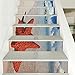 Adesivi Per Scale Adesivi Murali Adesivi Decorativi Per Scale Shell Starfish Ocean Series Villa Stair Stickers Adesivi Non-Curling Scala In Pvc Gli Adesivi Possono Essere Rimossi-100Cmx18Cm 6Pcs_8Aa