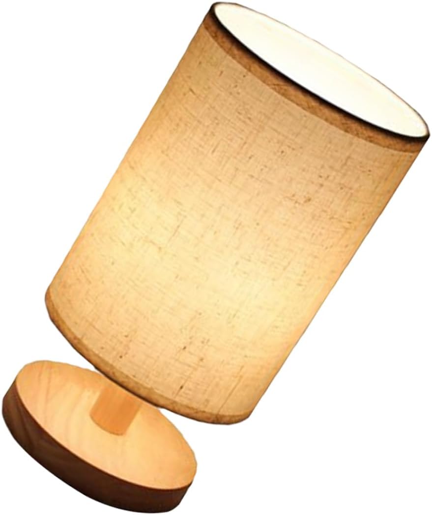 Gatuida USB Linen Table Lamp with LED Night Light Compact and Bedside Desk Lamp Soft Non Flicker Lighting for Bedroom Office and Dorm Use