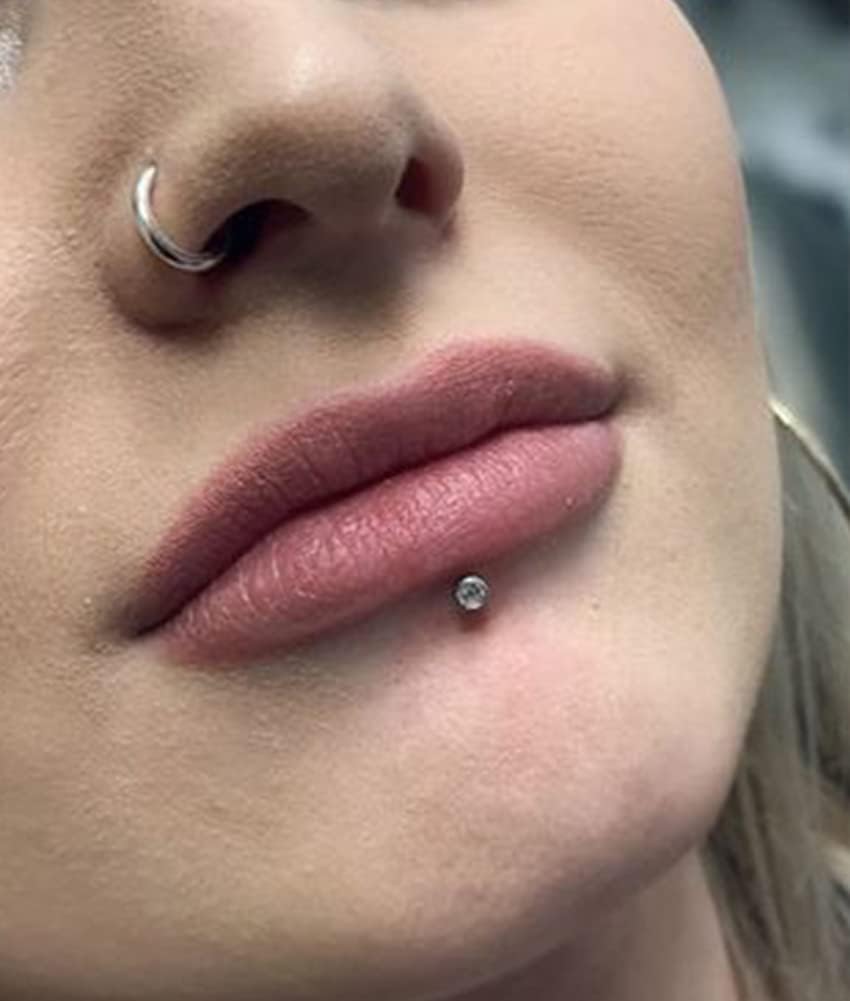 MODRSA 20g 16g Tragus Piercing Jewelry Helix Earrings Threadless Flat Back Earrings for Women Forward Helix Cartilage Earring Tragus Jewelry Medusa Labret Lip Piercing Jewelry Lip Studs 16 Gauge 8mm - Image 6