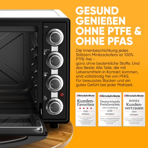 Stillstern Minibackofen mit Umluft 45L (DE Vers) Pizza Ø32, 13 Programme – Bild 2