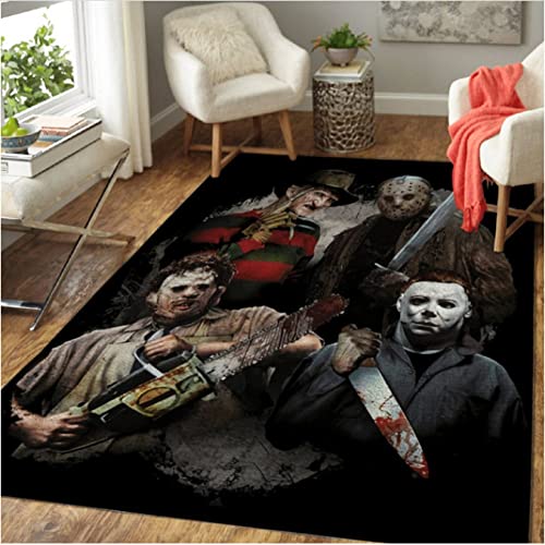 LFRAQY Alfombras de Suelo con Personajes de películas de Terror, alfombras Antideslizantes para Dormitorio y Sala de Estar, alfombras de película 200x300cm
