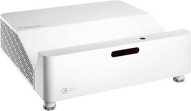 Very popular in business. Ultra short focus type with 3,200 lumens of brightness. Optoma AZW430UST Ultra Short Focus Laser Projector, White