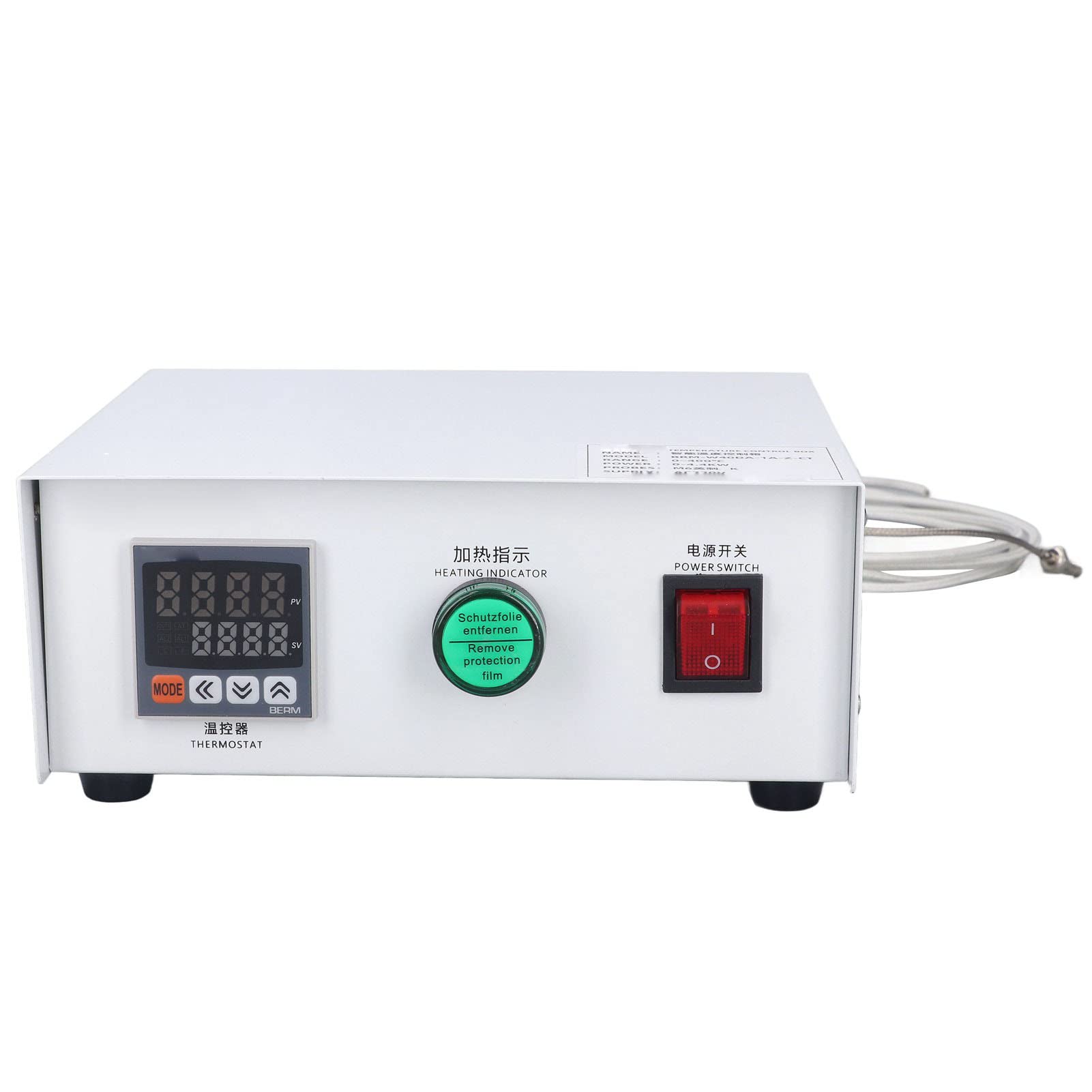 Controlador de Temperatura PID, Termostato de Pantalla Digital con Sonda de Alta Precisión M6, AC220V 0-400°C para Horno IR, Máquina de Curado UV, Maquinaria de Plástico (2m)