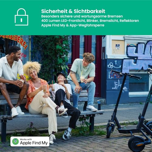 Egret Ey! 7 E Scooter mit Stra&szlig;enzulassung, Elektroscooter, Bosch Motor, 10 Luftreifen, 30 km Reichweite, App-Steuerung & Apple Find My