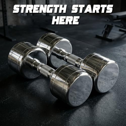 Image of Kizlo Pair of Steel Dumbbells(2.5KG - 10KG) Fixed Weight Dumbbell, Home Gym For Men And Women (Silver, 2.5KG X 2PCS)