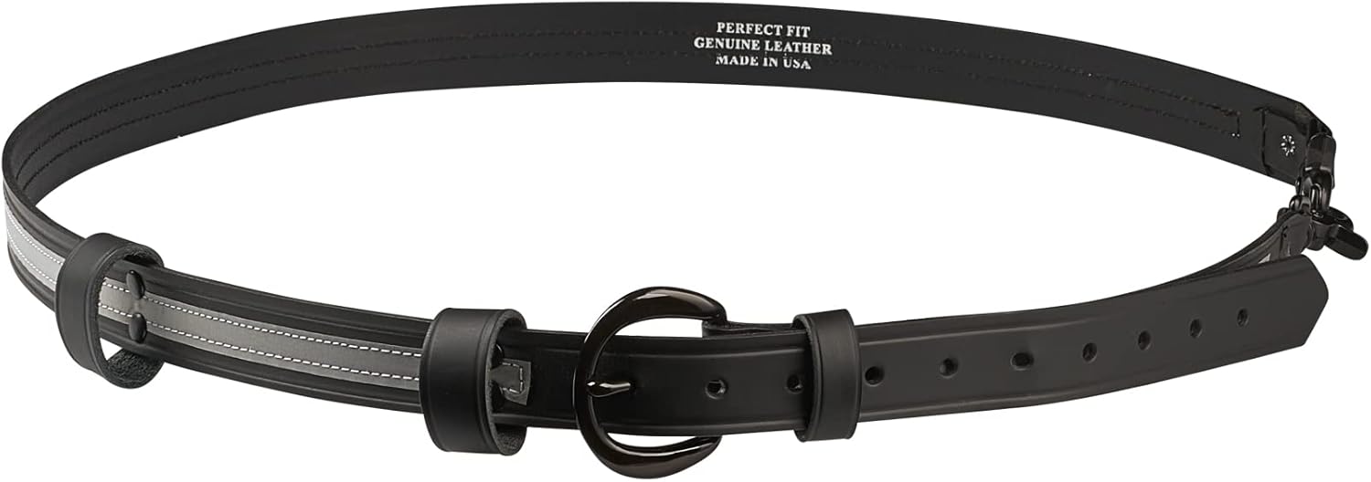 Perfect Fit Shield Wallets Leather Firefighters Radio Strap Black Hardware Premium Quality Black Leather with Reflective Stripe
