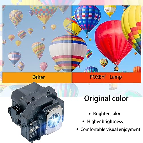 Image of ELPLP54 /55 /56 /58 for Epson EX51 EX5200 EB-S7 X7 S8 X8 W7 S9 X9 S10 TW450 EX31 EX51 EX71 EX3200 Powerlite 705HD 1220 1260 S9 MovieMate 60 62 V13H010L54 /55 /56 /58 Replacement Projector Lamp Bulb