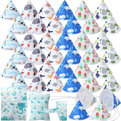 Boao 36 Pcs Pee Teepee Baby Boy with 4 Straps Reusable Pee Teepee with Storage Bag Strong Water Absorption Covers for Baby Boy Newborn