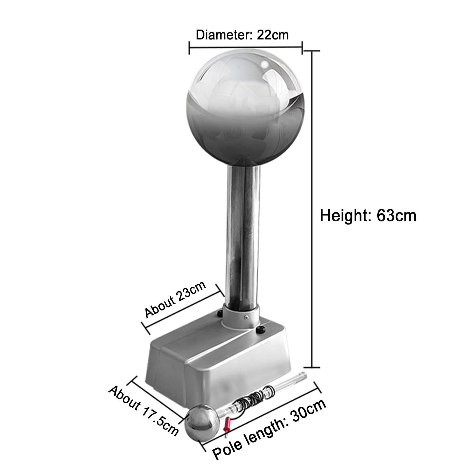 Generador Electrostático Motorizado Van De Graaff, Experimentos Científicos Stem, Accionado por Motor, con Varilla De Descarga, para Demostraciones De Electricidad En El Laboratorio