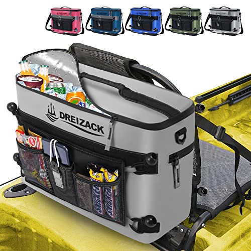 Dreizack Kayak Cooler Bag, 22L Capacity, Gray, Waterproof PVC Material, Behind Seat Access