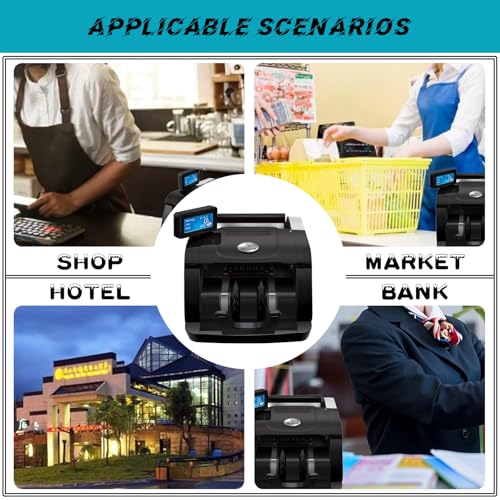 Multi Currency LED Counterfeit Detector, Foreign Banknote Counting Machine, UV/Mg Double Detection for Cash, 900 PCS/Min, Easy to Use - Thumbnail 6