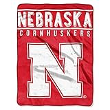 Northwest NCAA Nebraska Cornhuskers Unisex-Adult Raschel Throw Blanket, 60' x 80', Basic