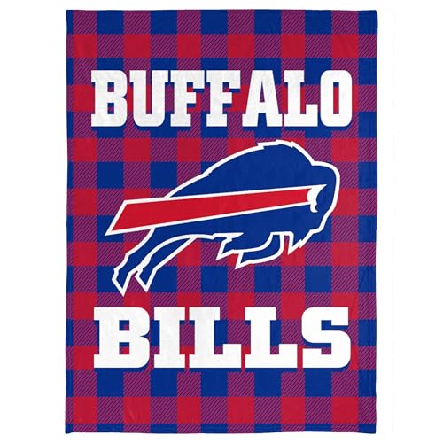 FOCO NFL Buffalo Bills 40x50 Lightweight Plaid Fleece Throw Blanket
