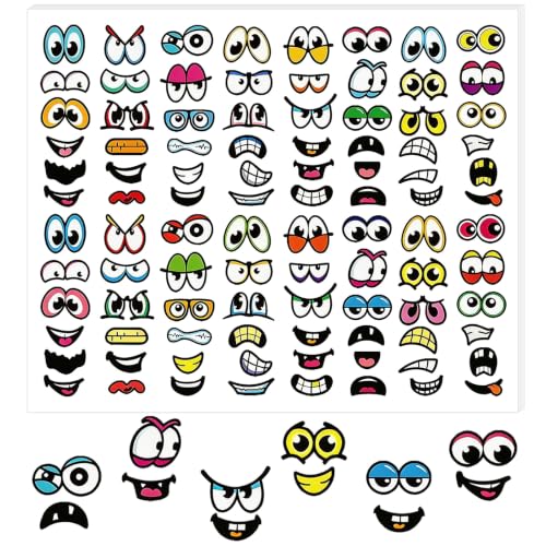 Party Favors for Kids, 960 Pcs Mix & Match Eye & Mouth Stickers, Back to School Supplies, Arts & Crafts Decoration, Treasure Box for Classroom, Halloween Stocking Stuffers Goodie Bags for Boys Girls
