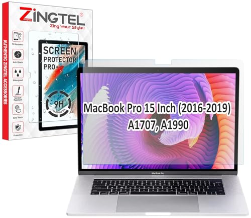 Image of Matte Anti Glare Screen Guard Compatible With Laptops With MacBook Pro 15 Inch (2016-2019) A1707, A1990 Flexible Fiber 9H Hardness Screen Protector Not a Tempered Glass