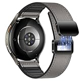 ZZMY Galaxy Watch 7/6/5/4/FE 40 44mm Magnetisches Leder Armband, für Samsung Watch 5 Pro 45mm/Galaxy6/4 Classic bänder 47 43 46 42mm, Uhrenarmband 20mm Leather Silikon für Herren
