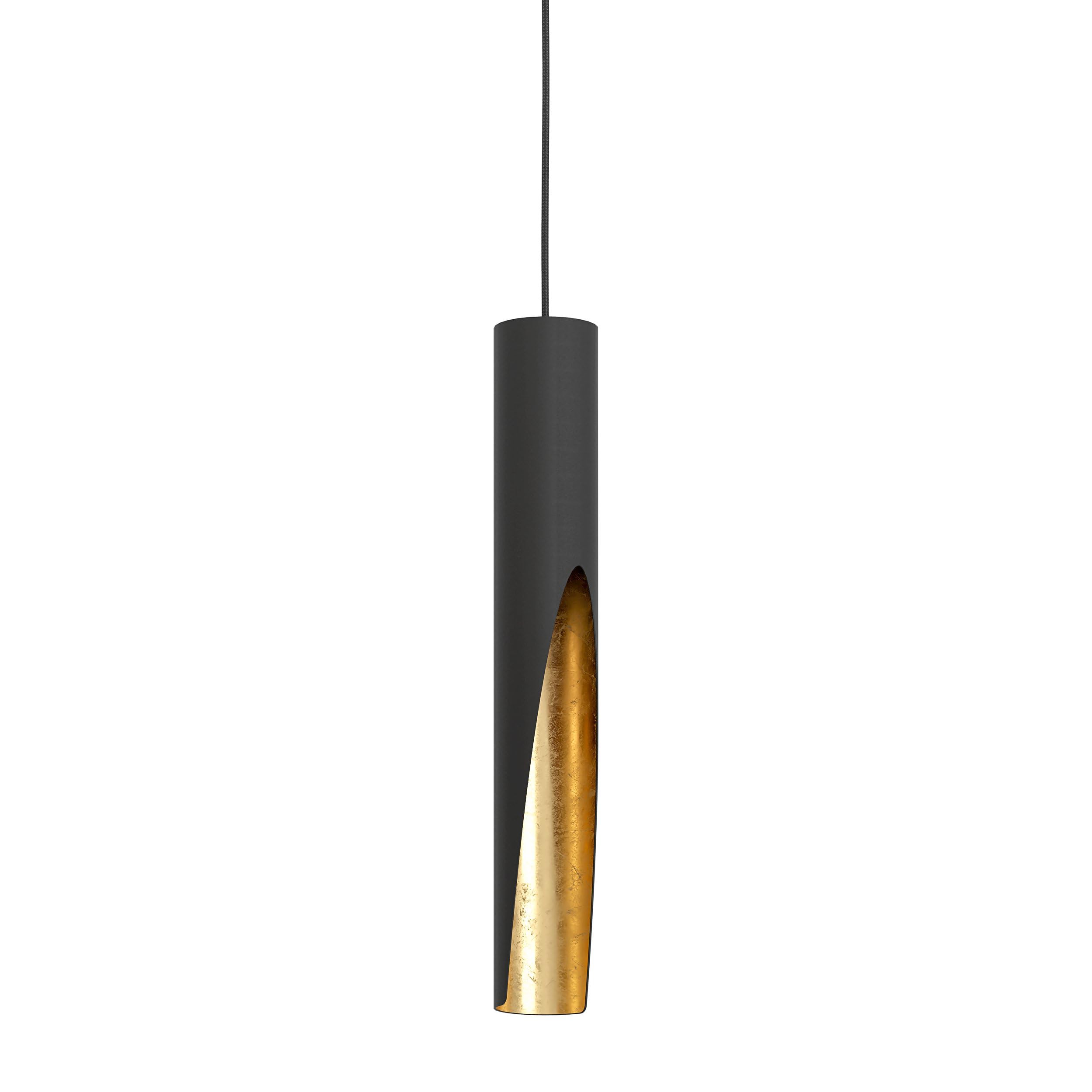 Eglo Suspension luminaire LED Barbotto, lampe de plafond suspendue pour | salon et salle à manger, éclairage indirect, métal noir et doré, avec ampoule GU10, blanc chaud