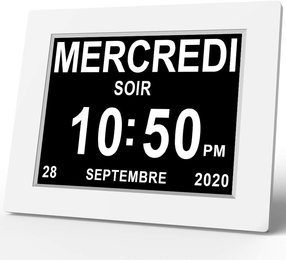 8 Digital Calendar Clock with Day, Date and Hour