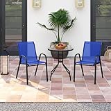 Salon de Jardin 3 Pièces : Ce salon de jardin 2 personnes comprend une table spacieuse et 2 chaises d'extérieur confortables pour vous aider à vous détendre et profiter de votre temps libre. De plus, les chaises de jardin ergonomiquement conçues avec accoudoirs offrent un confort optimal pour le haut du corps, assurant un excellent soutien et confort.