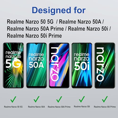 Image of ZAP CASE HD Plus Tempered Glass Screen Protector Compatible For Realme Narzo 50 5G (Black) Edge To Edge Coverage With Easy Installation Kit