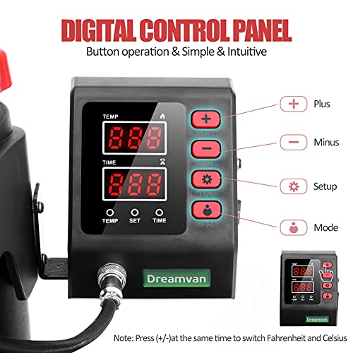 Heat Press 5 In 1, Pro Heat Transfer Machine 12"X15", Digital 360° Swing Away Heat Press With Slide Out Drawer Tshirt Sublimation Machine Heat Press Machine For T-Shirts Hat/Cap Mug Plate #TOP4