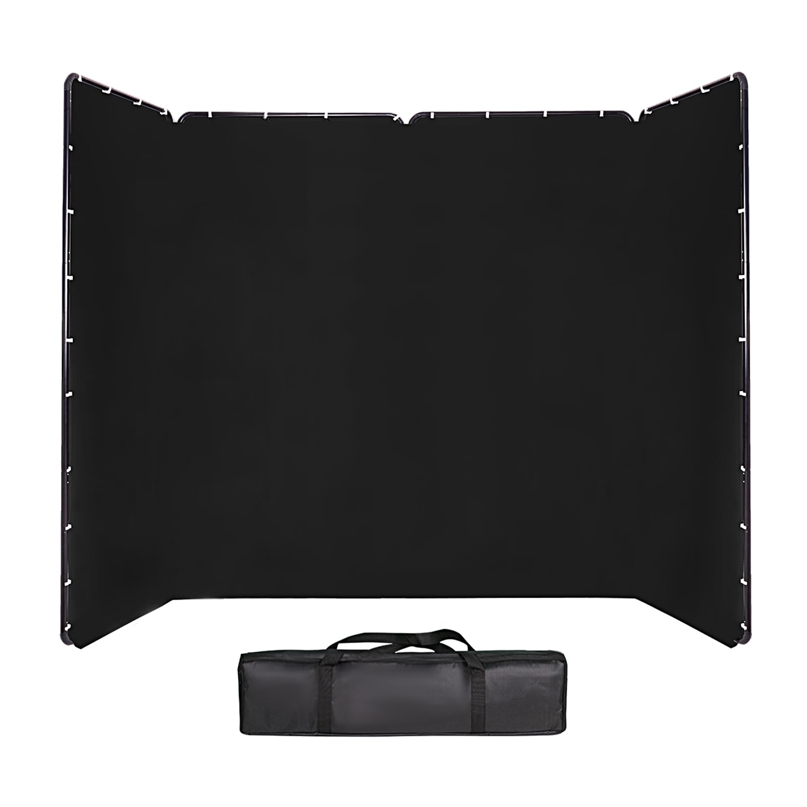 Telón de Fondo Fotográfico Negro de Gran 4m*2.4m, Portátil y Plegable, para Transmisiones en Vivo, Fotografía de Personas, Escenarios de Boda, Estudios de Video y Reuniones Online