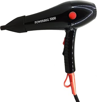 Powerbeg 5000 Powerstar Profesyonel Fön Makinesi - 2500W Yüksek Performanslı Kuaför Tipi Kurutma ve Şekillendirme Makinesi - AC Motor - Siyah