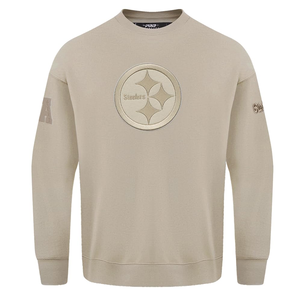 Pro Standard Mens NFL Pittsburgh Steelers Neutral Crewneck Sweatshirt Taupe Xl