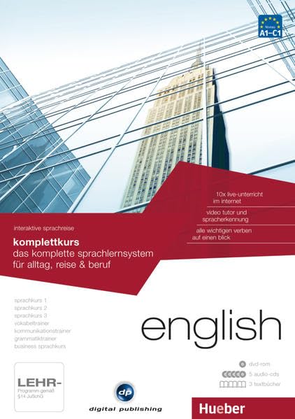 interaktive sprachreise komplettkurs english: das komplette sprachlernsystem für alltag, reise & beruf / Paket: 1 DVD-ROM + 5 Audio-CDs + 3 ... für Alltag, Reise und Beruf. Niveau A1-C1
