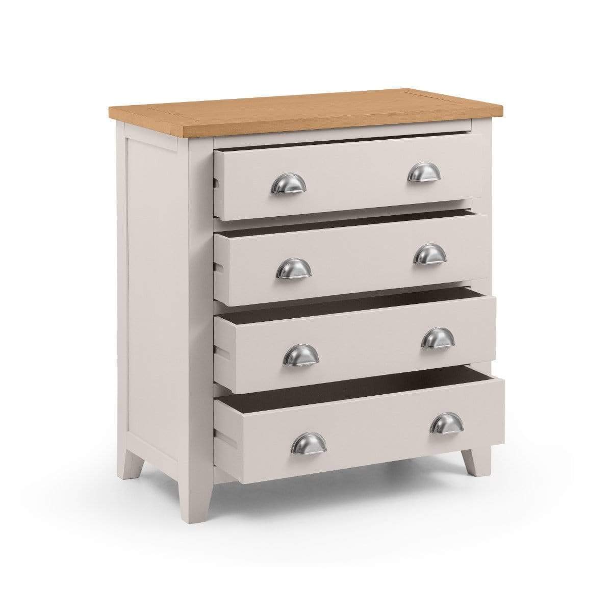 Julian Bowen Richmond 6 Drawer Chest of Drawers - Grey Oak - Elephant Grey Lacquer