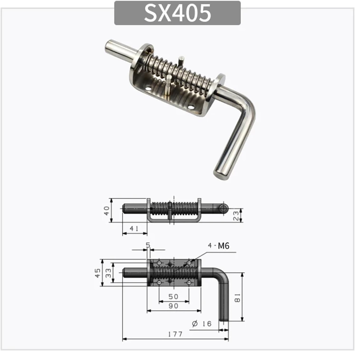 304 Stainless Steel Strip Spring Latch Door Latch Sliding Round Latch Door Latch, Spring Force Door Latch 1Pcs