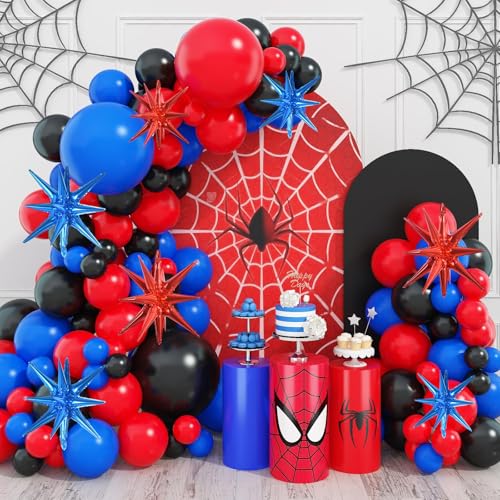 Image of TONIFUL 8 Pcs Star Balloons Blue Red Foil Explosion Balloon Party Decor | 2 Size Mylar Star Balloon for Hero Themed Kids Birthday Graduation Nautical Themed Baby Shower Patriotic Party Decorations