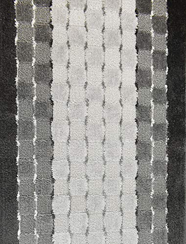 Orfa Home Custom Size Checkered Hallway Runner Rug Slip Resistant Rubber Back, 26 Inch Wide X Your Choice Of Length Size, Anthracite, 26 Inch X 8 Feet, Sold And Priced Per Foot #TOP5