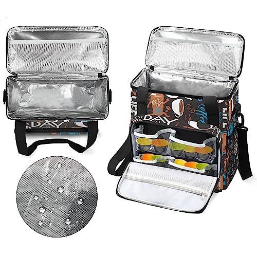 Image of Blue Coffee Cafe Maker Carrying Bag Travel Case Compatible with Keurig K-Mini or K-Mini Plus Portable Single Serve Coffee Brewer Case with Pockets for K-cup Pods