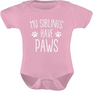 My Siblings Have Paws Dog Cat Sibling Outfits Funny Baby Boy Girl Bodysuit