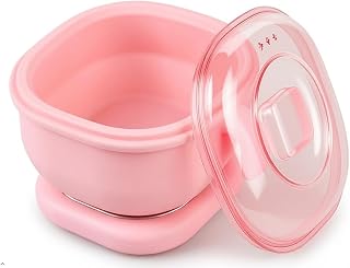 BIOFOREEVER Electric collapsible Silicone Wax Heater with Lid, 400ml Non-Stick Wax Warmer, Pink, 100W, for Gentle Hair Rem... Price In India