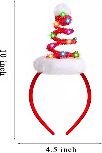 Miniatura 4 de Farochy Christmas Tree Headband with Light Necklace 2PCS Christmas LED Headband with Christmas Bulb Necklace Santa Headband